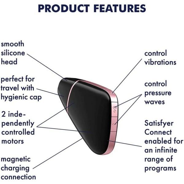 Satisfyer App Enabled Love Triangle Clit Massager Black - Image 5