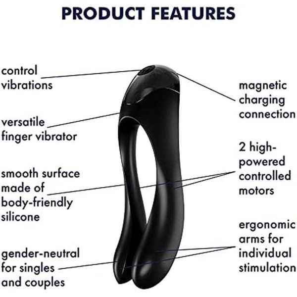 Satisfyer Candy Cane Finger Vibrator Black - Image 4