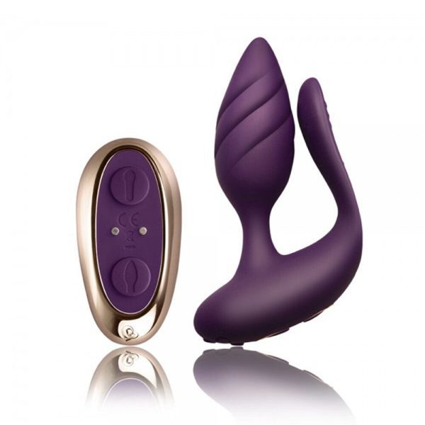 Rocks Off Cocktail Remote Control Couple's Vibe Purple - Image 3
