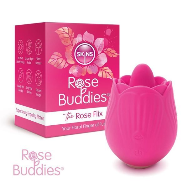 Skins Rose Buddies The Rose Flix Clitoral Massager Pink - Image 3
