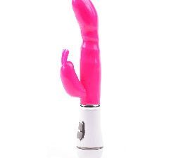 Slim G-Spot Twelve Speed Rabbit Vibrator Neon Pink