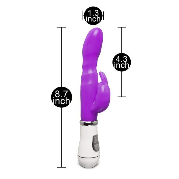Slim G-Spot Twelve Speed Rabbit Vibrator Purple - Image 5
