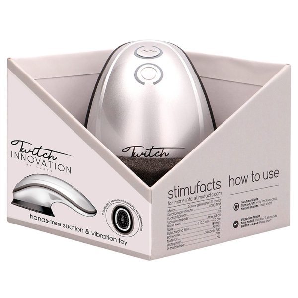 Twitch Silver Hands Free Suction And Vibration Toy - Image 6