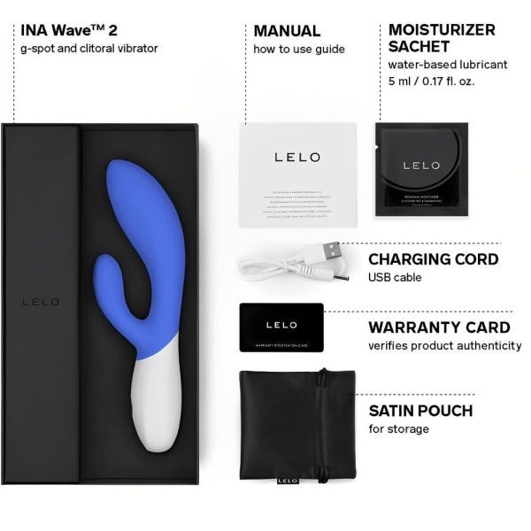 Lelo Ina Wave 2 Luxury Rechargeable Vibe Blue - Image 4