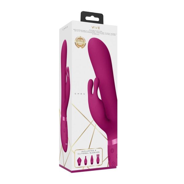 Vive Chou Double Action Interchangeable Rabbit Vibrator Pink - Image 5