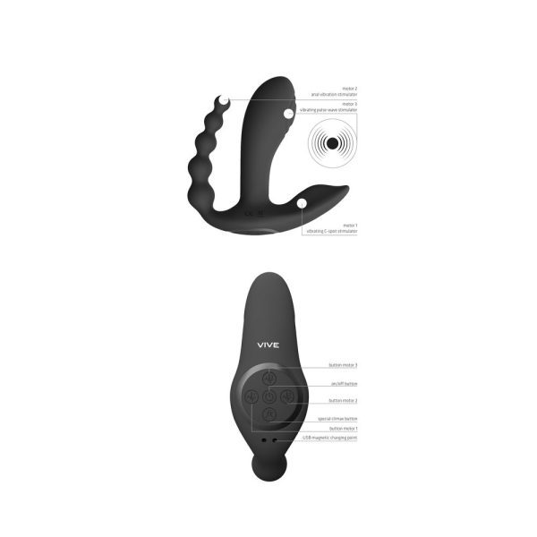 Vive Kata Double Penetrator Vibrator Black - Image 3