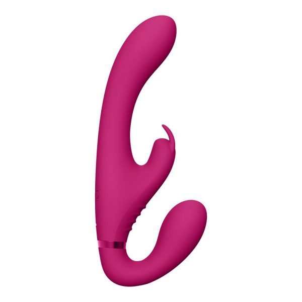 Vive Suki Triple Action Strapless Strap On Vibrator Pink - Image 2