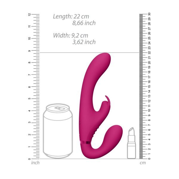 Vive Suki Triple Action Strapless Strap On Vibrator Pink - Image 4