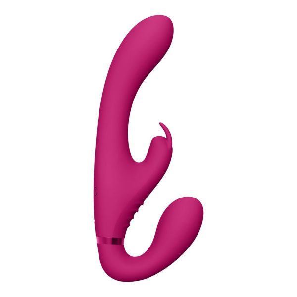 Vive Suki Triple Action Strapless Strap On Vibrator Pink - Image 5