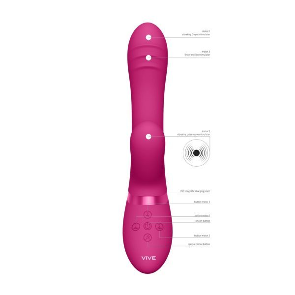Vive Tani Finger Motion With Pulse Wave Vibrator Pink - Image 3